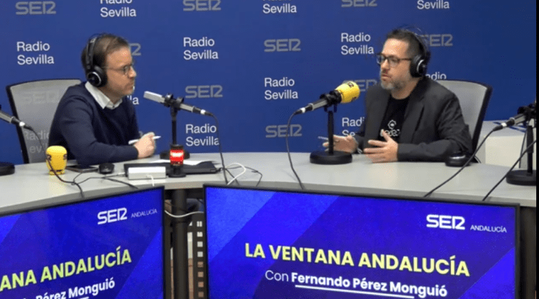 Jos&eacute; Ignacio Garc&iacute;a, candidato de Adelante Andaluc&iacute;a a la Junta, durante su entrevista en La Ventana de Andaluc&iacute;a.