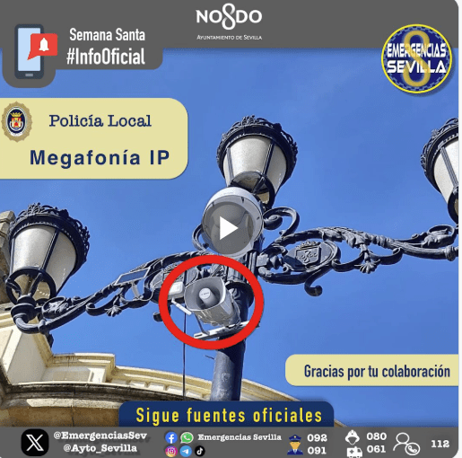 Sevilla estrena sistema de megafonía IP para la Semana Santa con ajuste automático de volumen