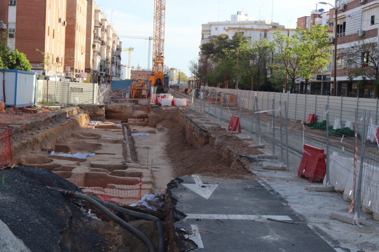 Imagen del estado de las obras de la L&iacute;nea 3 de Metro en Doctor Fedriani.