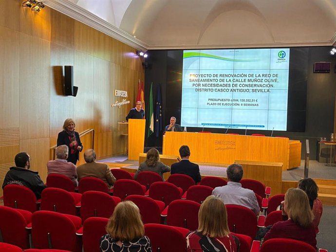 Emasesa invierte 130.353€ en renovar saneamiento de Muñoz Olivé desde el 27 de abril