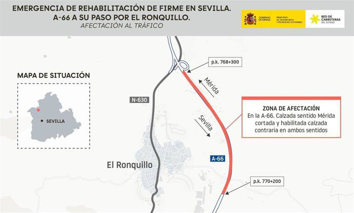 Transportes inicia el lunes obras de 6,9 millones en la A-66 de El Ronquillo