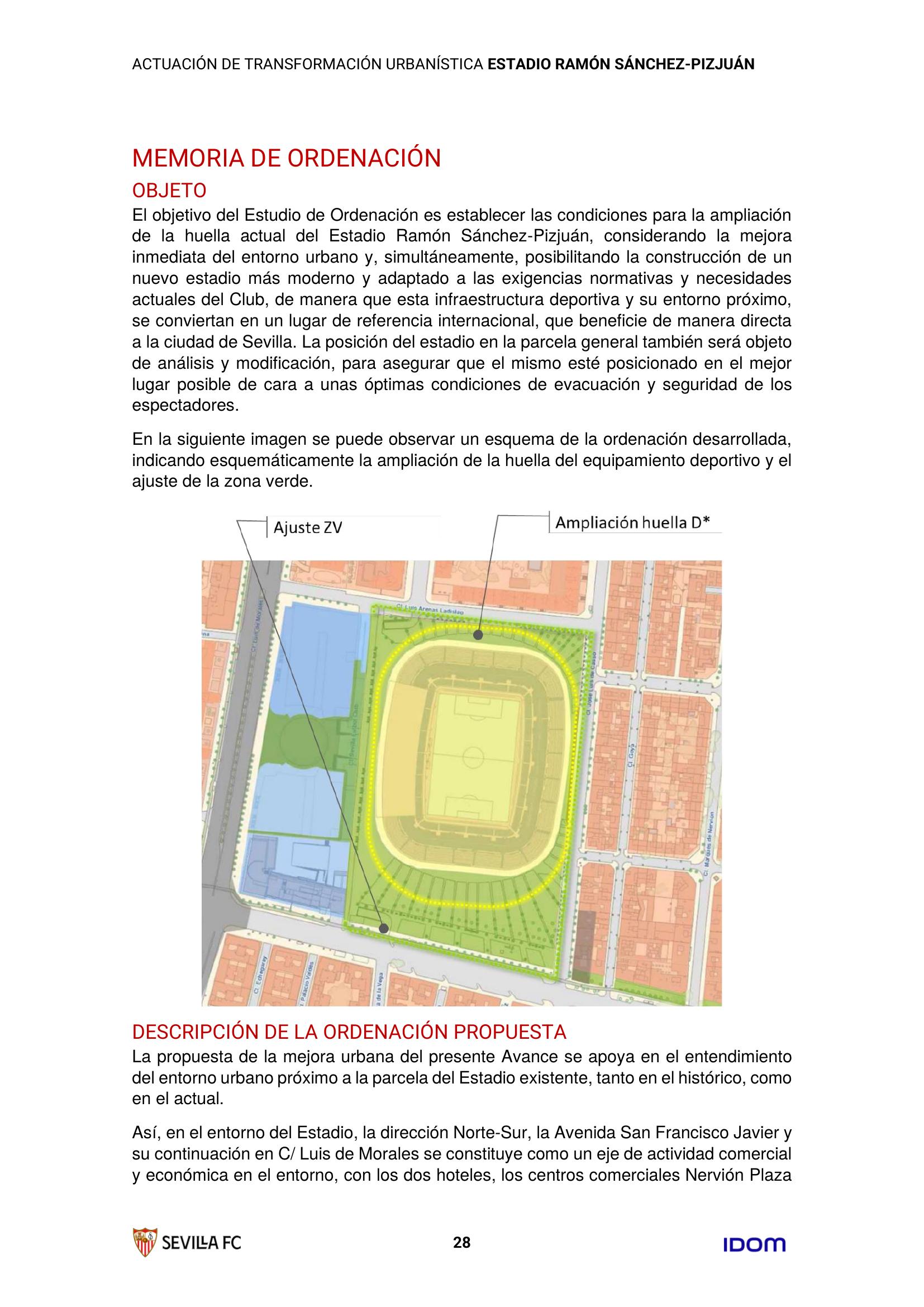 Esquema de ordenación propuesta del nuevo Sánchez-Pizjuán