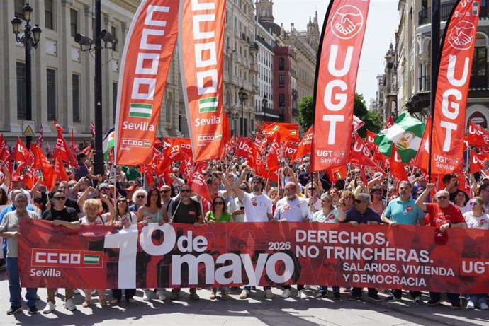 CCOO y UGT no consiguen movilizar a los tabajadadores en el 1 de mayo sevillano