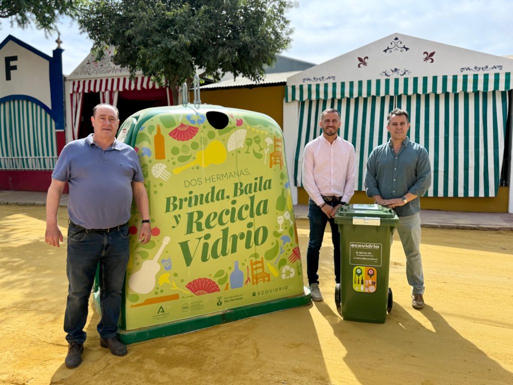 Dos Hermanas instala 11 contenedores para reforzar el reciclaje de vidrio en la Feria