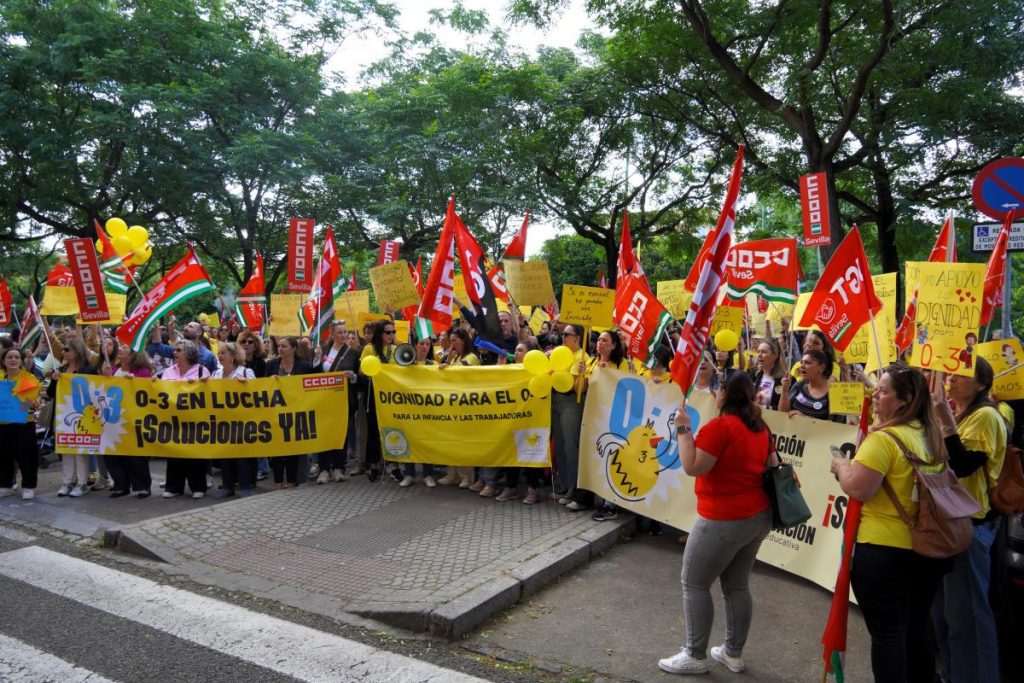 CCOO cifra en un 80% la huelga de enseñanza entre 0-3 años en Sevilla
