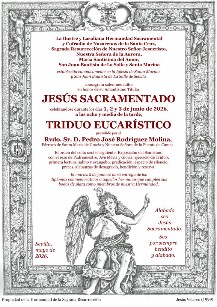 La Hermandad de la Resurrección de Sevilla celebra Triduo y reconoce a 33 hermanos