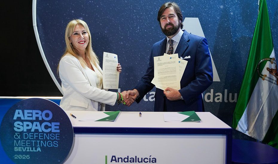 Junta y clúster aeroespacial renuevan acuerdo en Sevilla para 123 empresas y suman la innovación
