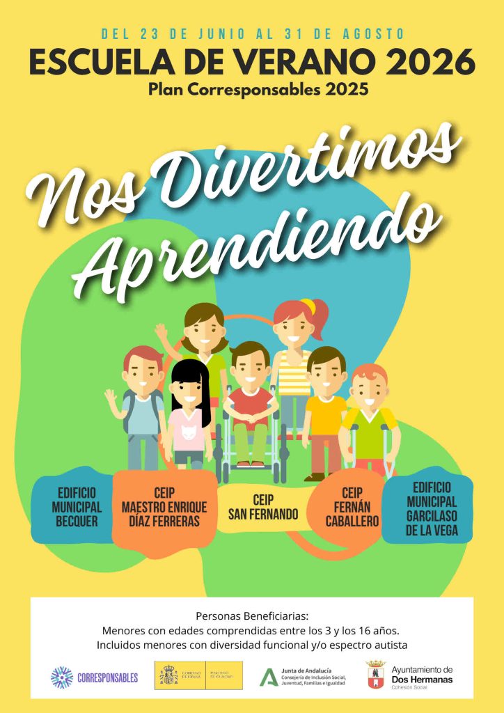 Dos Hermanas abre el 23 de junio sus Escuelas de Verano gratuitas para menores de 3 a 16 años