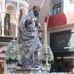 Paso con la imagen de San Leandro en la procesión del Corpus Christi de Sevilla 2026