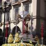 Paso con la imagen del Niño Jesús en la procesión del Corpus Christi de Sevilla 2026