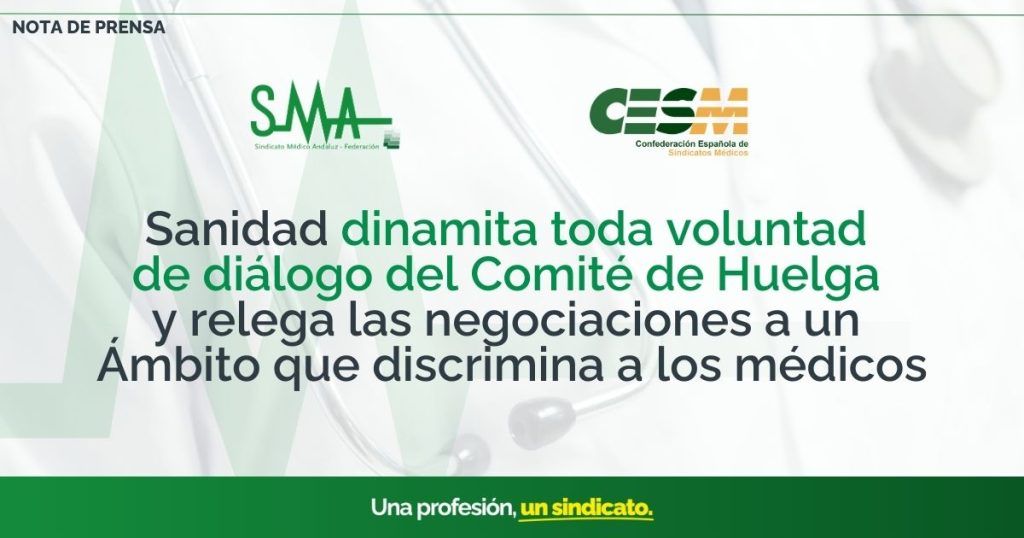Sanidad rompe las negociaciones con el comité de huelga médico tras una reunión fallida