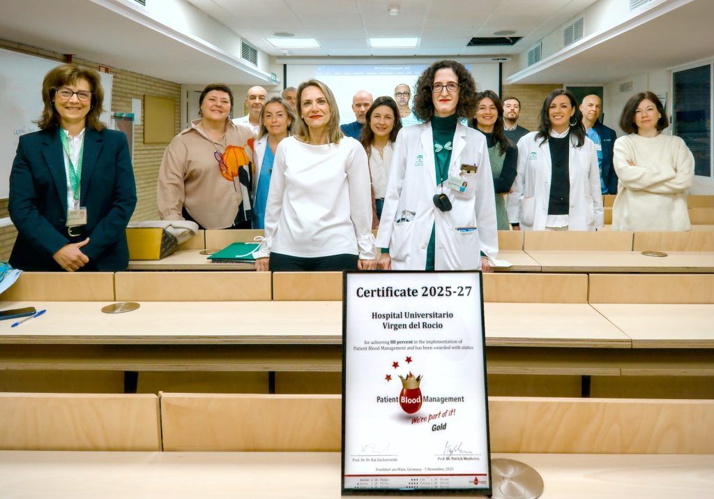 El Virgen del Rocío logra el Certificado Oro en gestión de sangre del paciente