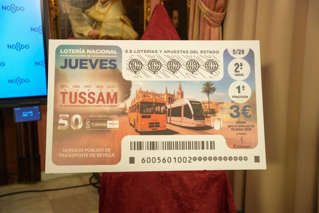 Tussam celebra su 50 aniversario con un décimo de la Lotería Nacional