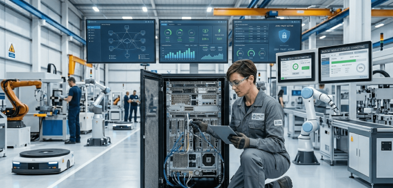 Un t&eacute;cnico revisa un aparato infrom&aacute;tico.