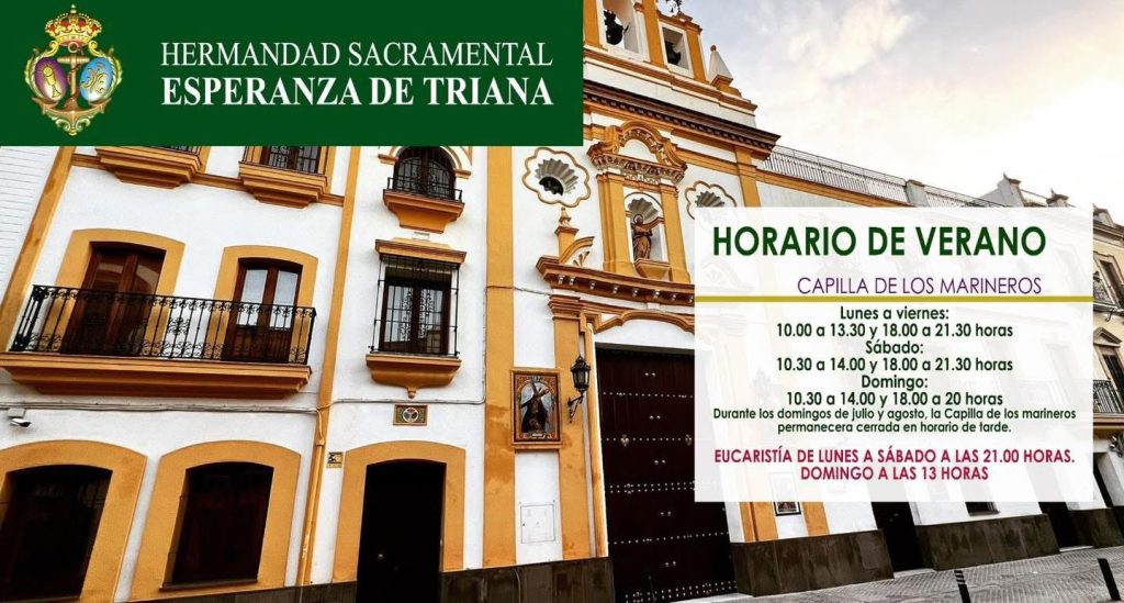 La Capilla de los Marineros de Triana activa su horario de verano desde hoy, 1 de junio